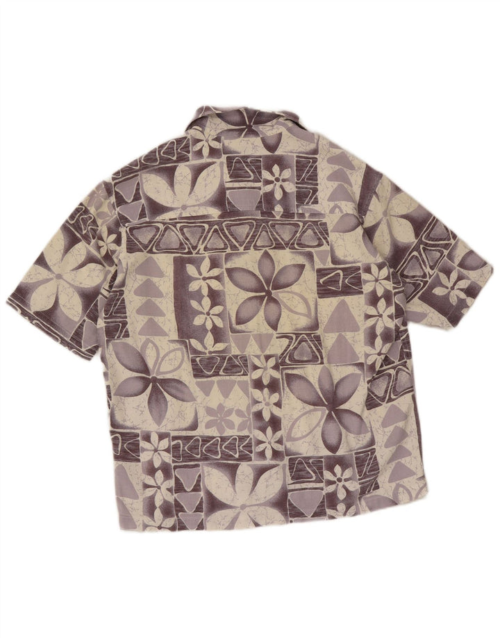 Unlimited Herren-Kurzarmhemd Mittellila mit Blumenmuster