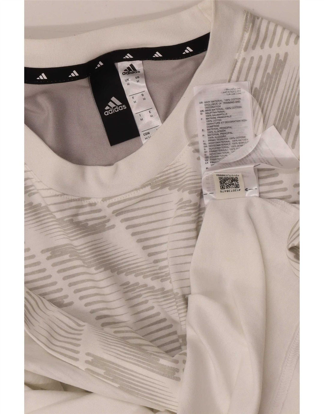 Adidas Herren T-Shirt Top mittelweiße geometrische Baumwolle