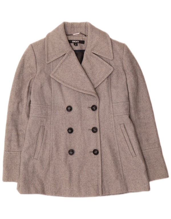 Dkny Damen Pea Coat US 6 Mittelgraue Wolle
