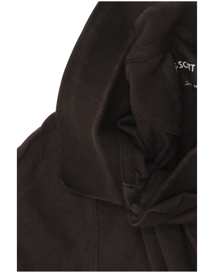 Lyle & Scott Herren-Poloshirt, groß, schwarze Baumwolle
