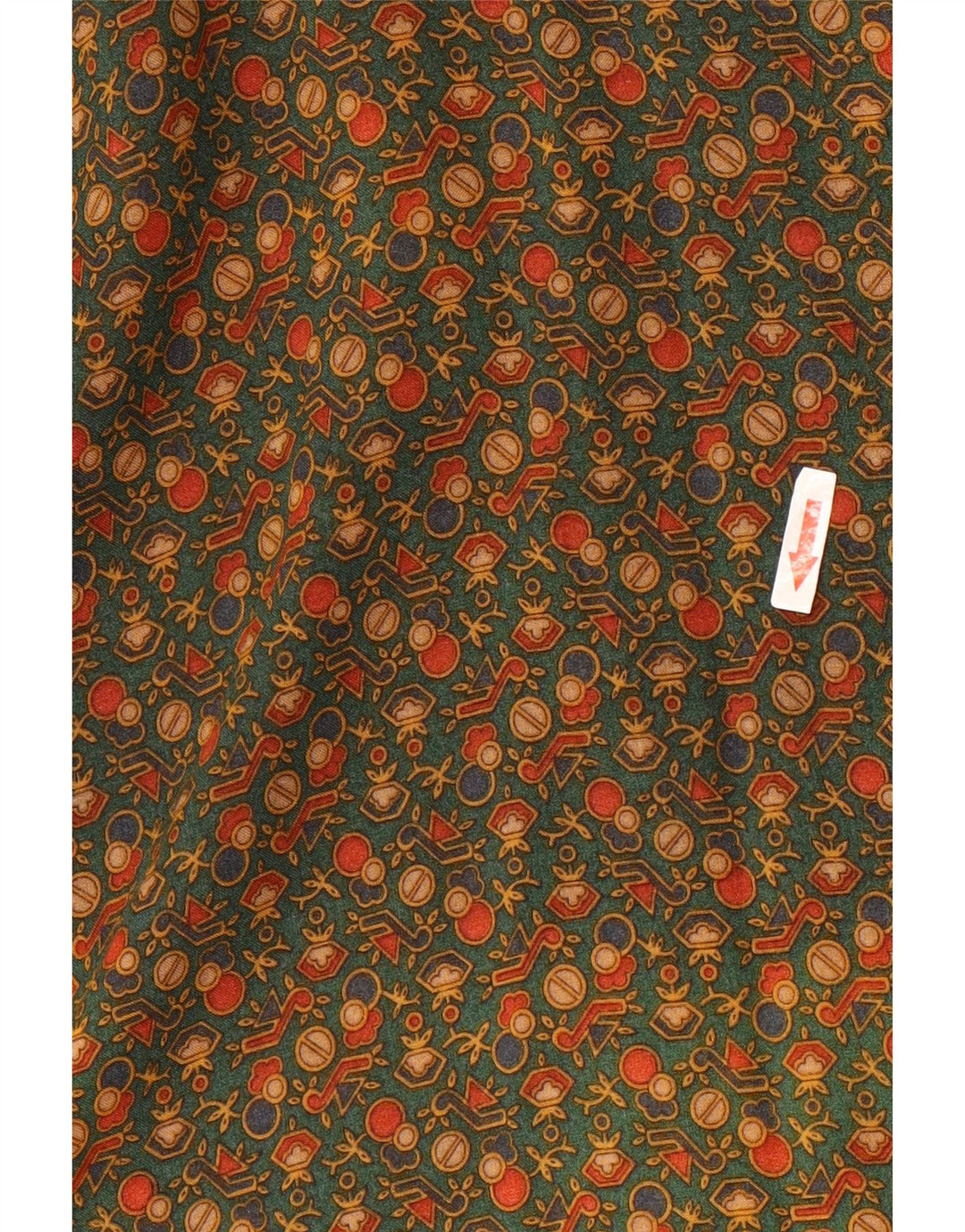 VINTAGE Herrenhemd Große Khaki Geometrische Viskose