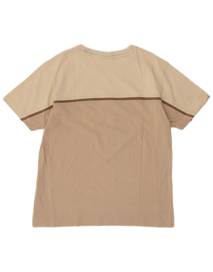 CHAMPION Herren T-Shirt Top Small Beige Colourblock Baumwolle