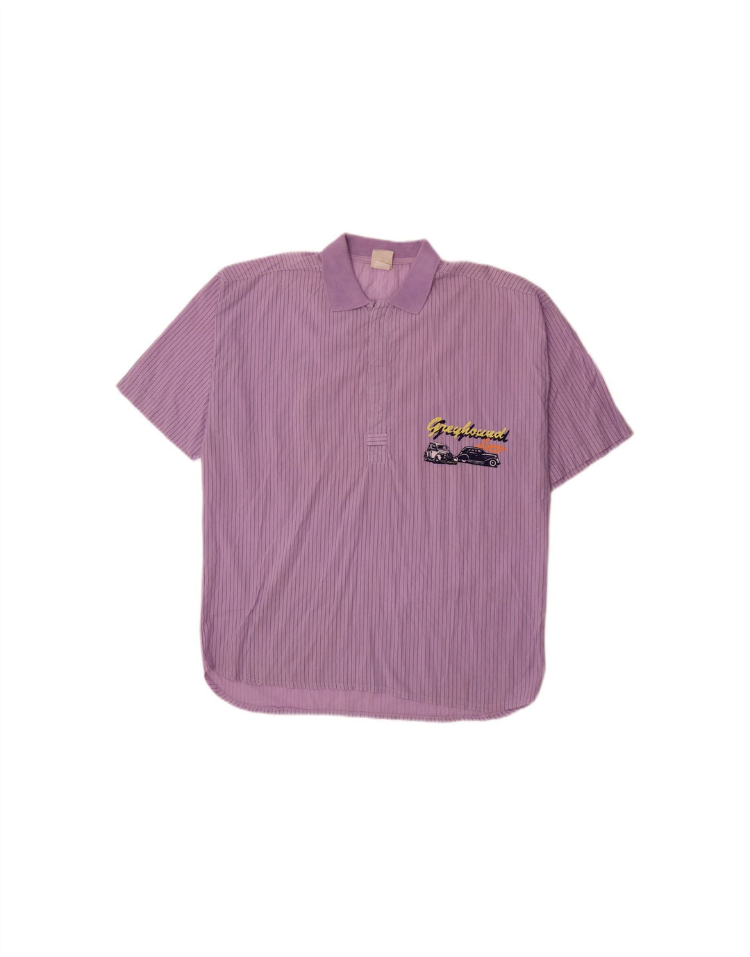 VINTAGE Mens Short Sleeve Pullover Shirt IT 42 Large Purple Striped Vintage Vintage and Second-Hand Vintage from Messina Hembry 