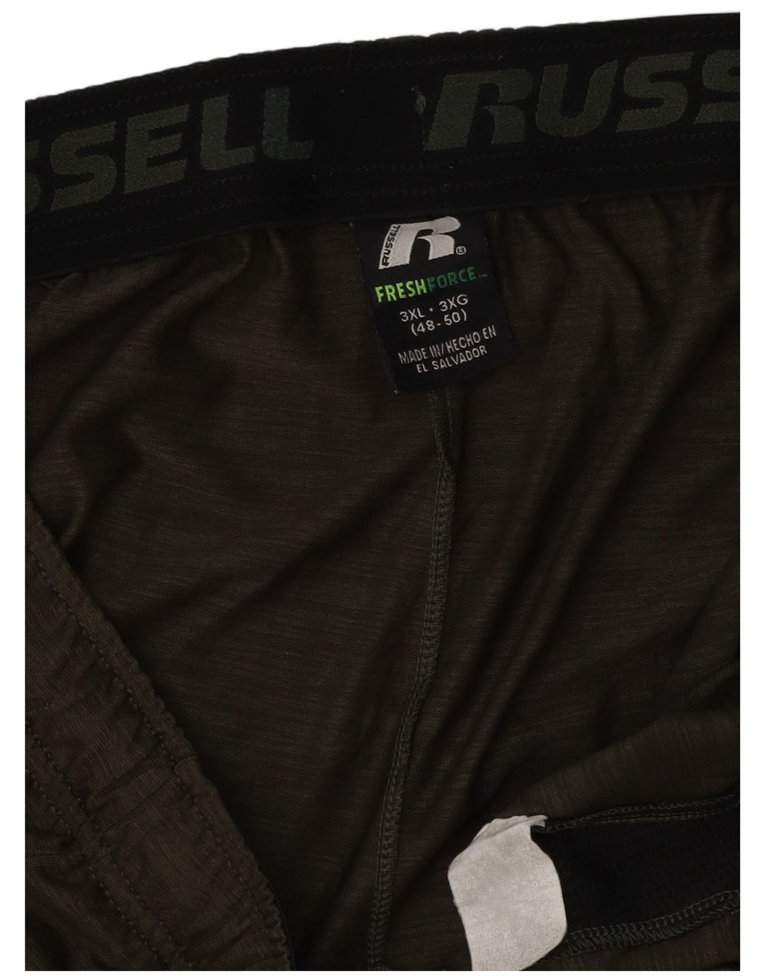 RUSSELL ATHLETIC Herren Dri-Power Sportshorts 3XL Khaki Farbblock