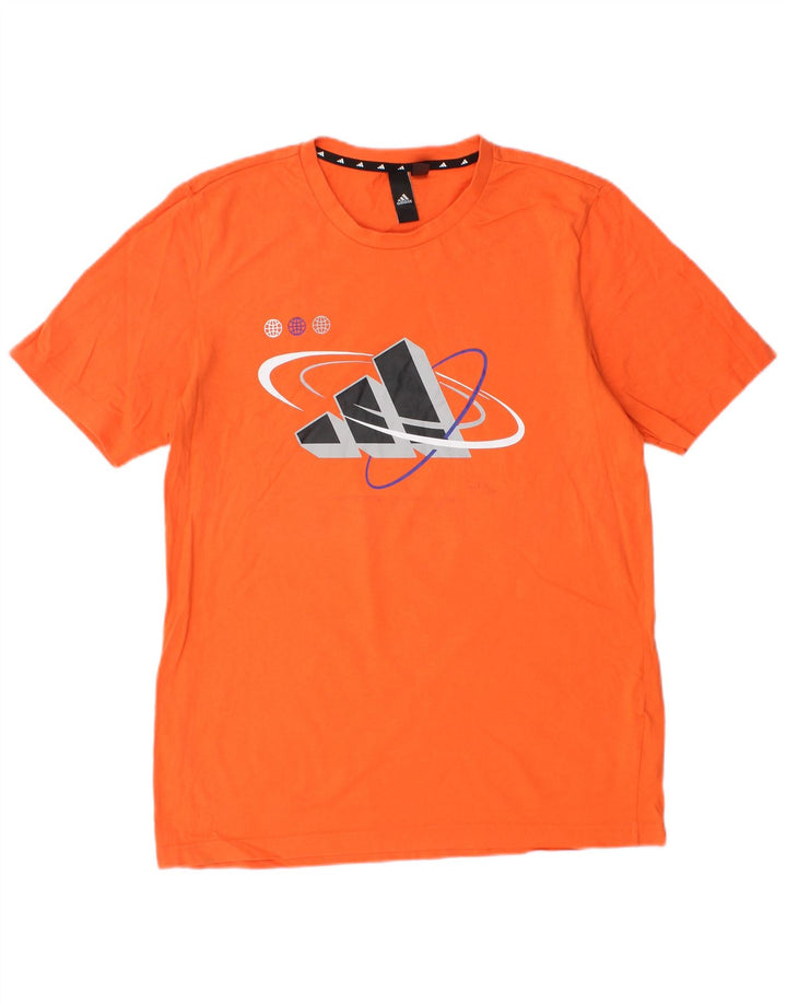 Adidas Herren Grafik T-Shirt Top Small Orange Baumwolle