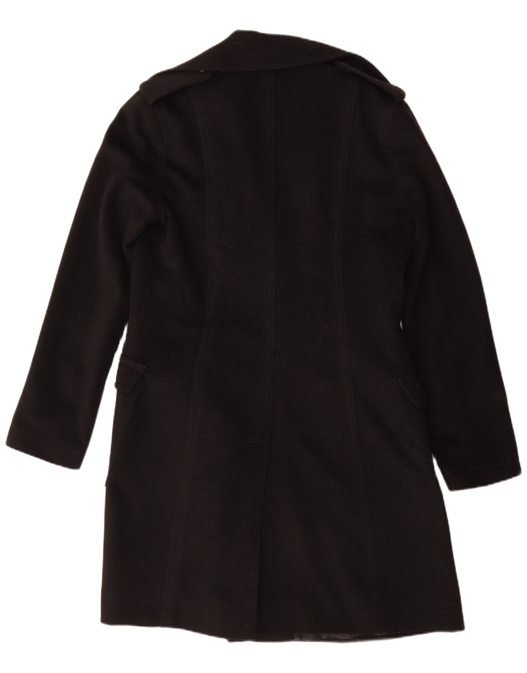Dolce & Gabbana Damen Zweireihiger Mantel IT 46 Große schwarze Schurwolle