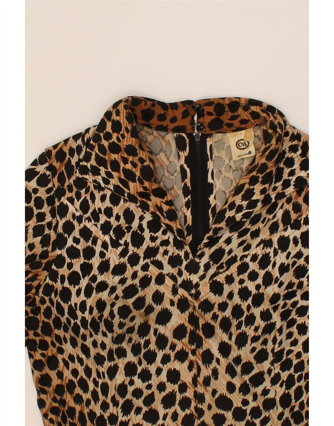 C & A Womens Maxi Dress IT 44 Medium Brown Animal Print Polyester Vintage C & A and Second-Hand C & A from Messina Hembry 