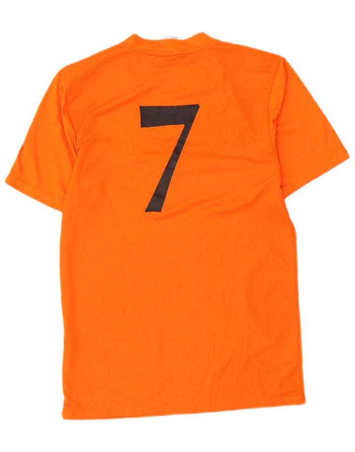 Nike Herren-T-Shirt mit Dri-Fit-Grafik, Größe S, orangefarbenes Farbblock-Polyester