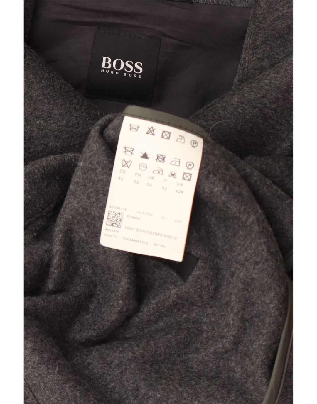 Hugo Boss Herrenmantel IT 52 XL graue Wolle