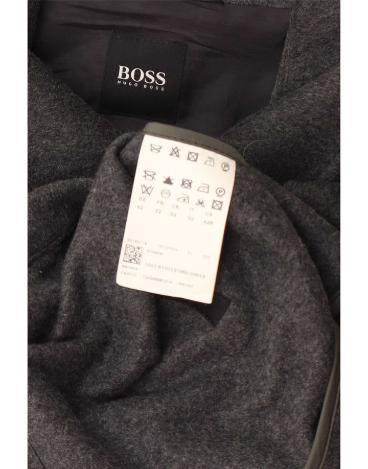 Hugo Boss Herrenmantel IT 52 XL graue Wolle