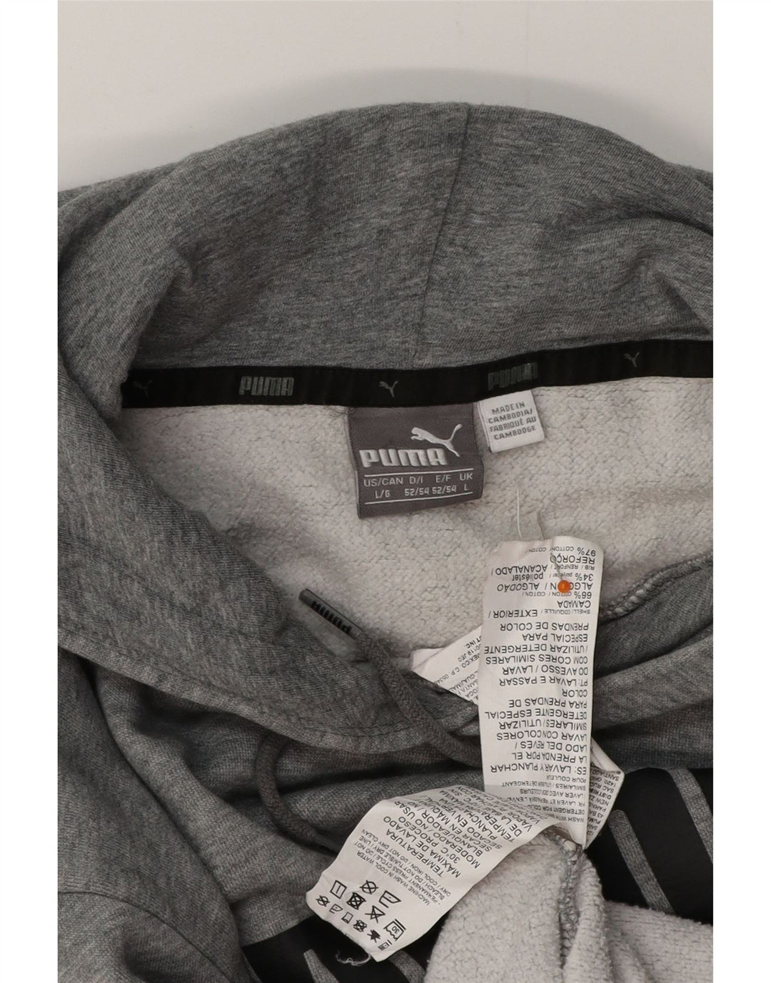 PUMA Herren Graphic Hoodie Pullover Große graue Baumwolle