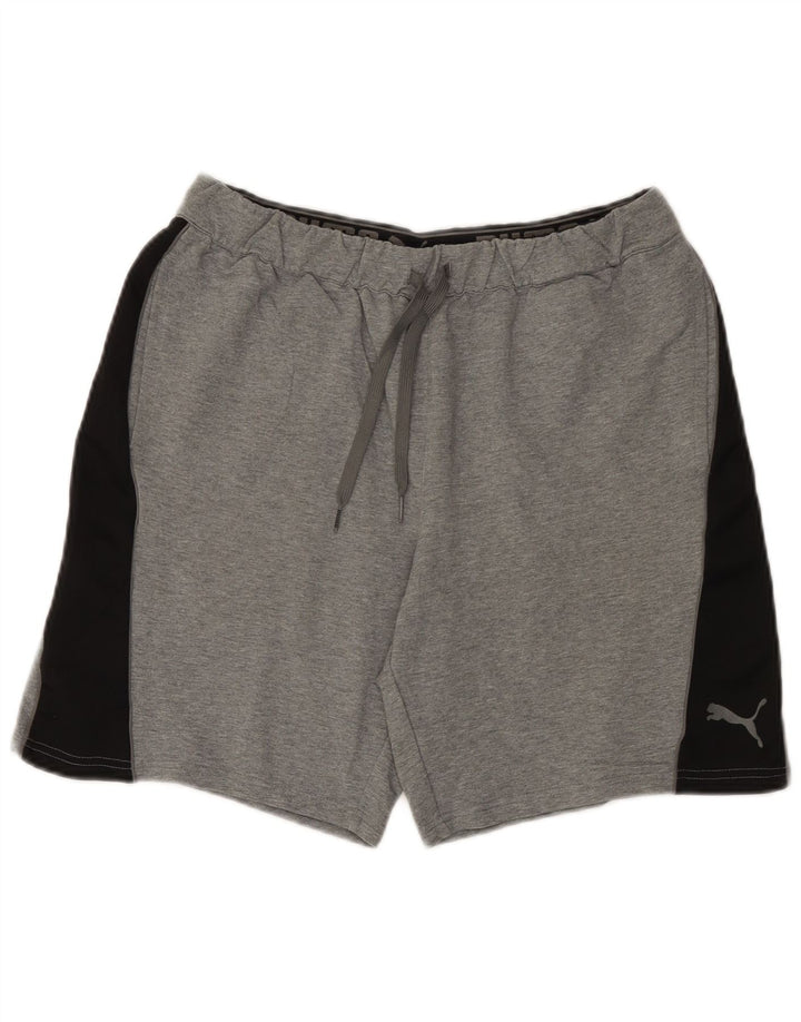 Puma Herren-Sportshorts aus mittelgrauer Colourblock-Baumwolle
