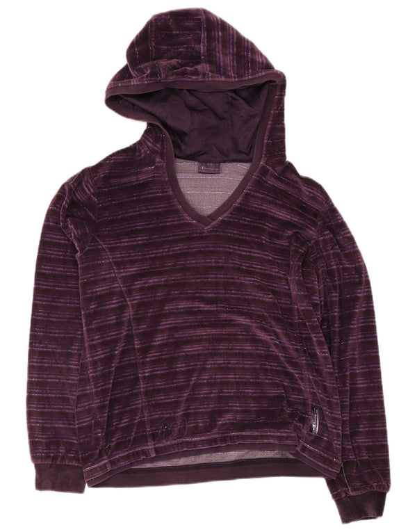 Champion Damen-Kapuzenpullover aus Samt, Gr. 16, Größe L, lila, gestreift, Baumwolle