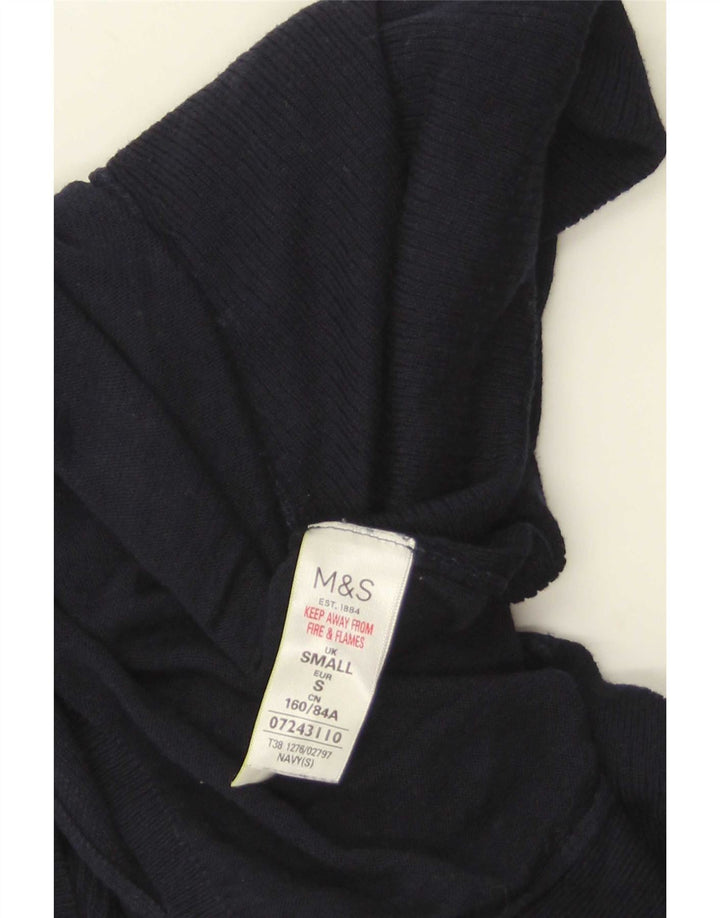 Marks & Spencer Offener Damen-Cardigan-Pullover UK 10 Small Marineblau Acryl