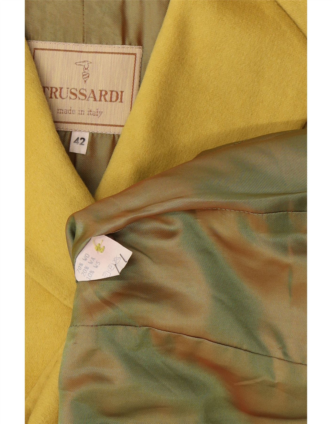 Trussardi Damen Blazerjacke mit 3/4-Ärmeln IT 42 Mittelgelb