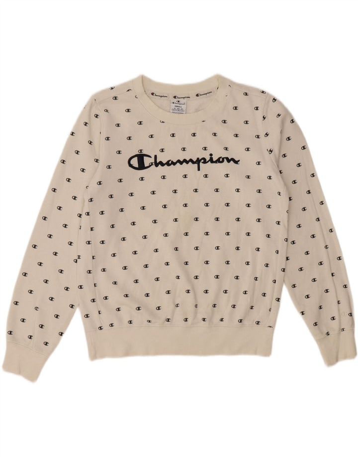 CHAMPION Damen-Sweatshirt in Übergröße mit Grafik, UK 10, Größe S, Weiß