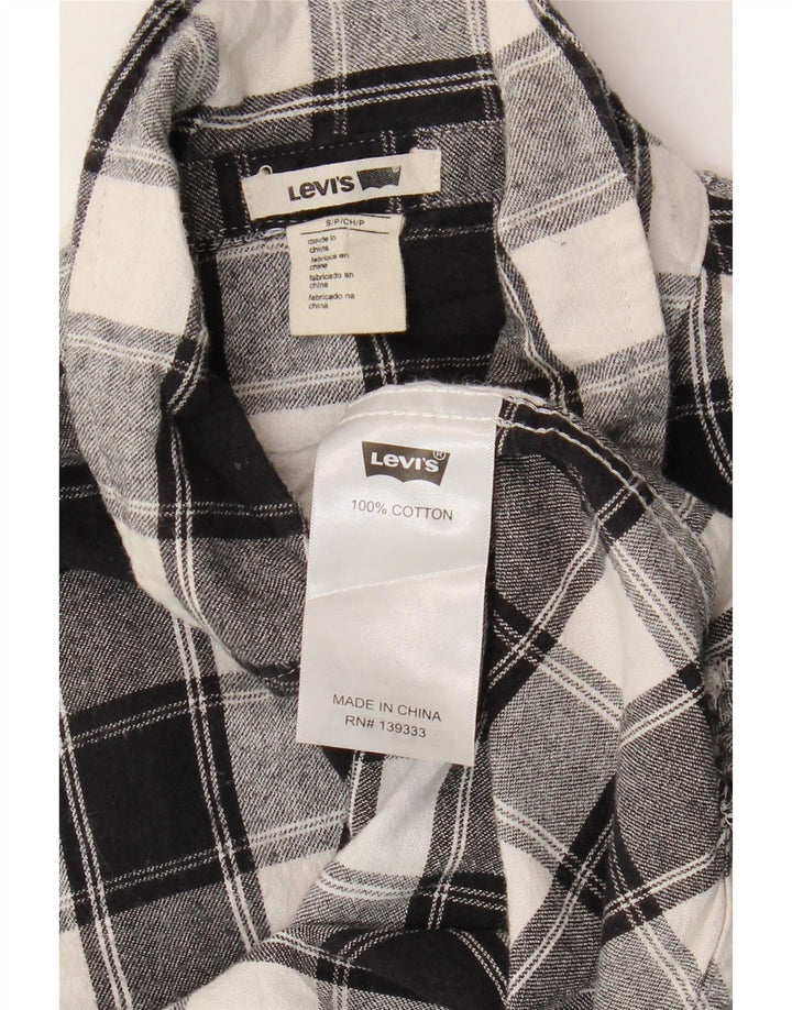 LEVI'S Damen-Flanellhemd, UK 10, Größe S, schwarz, kariert, Baumwolle