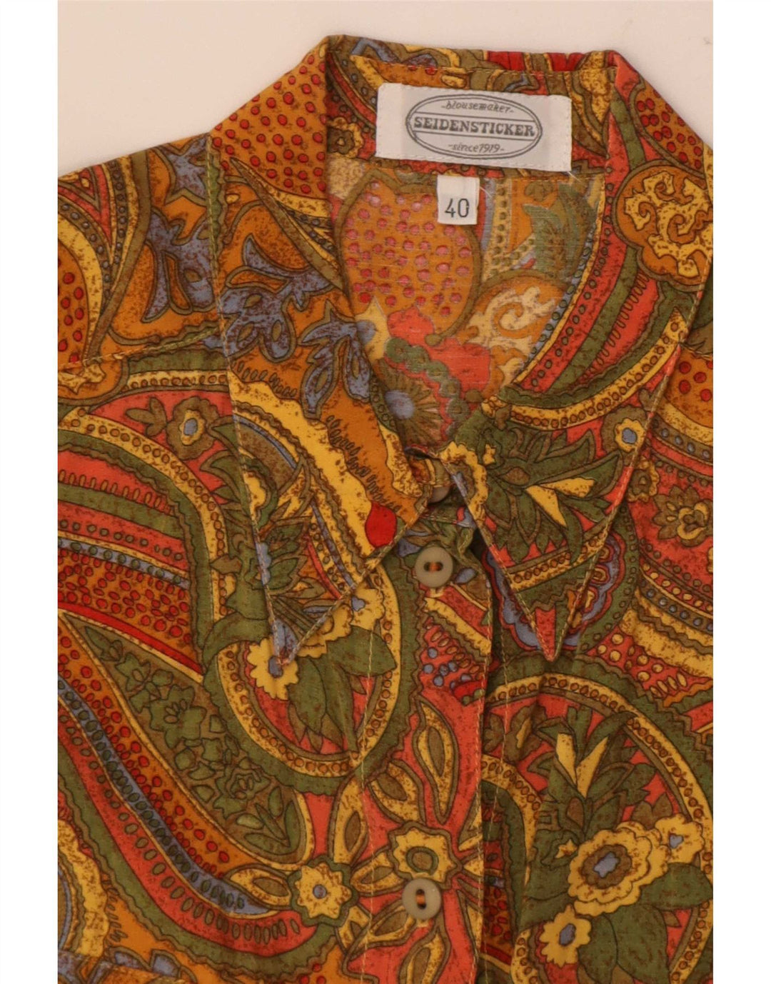 Vintage Damen Übergroßes Hemd EU 40 Medium Mehrfarbig Paisley