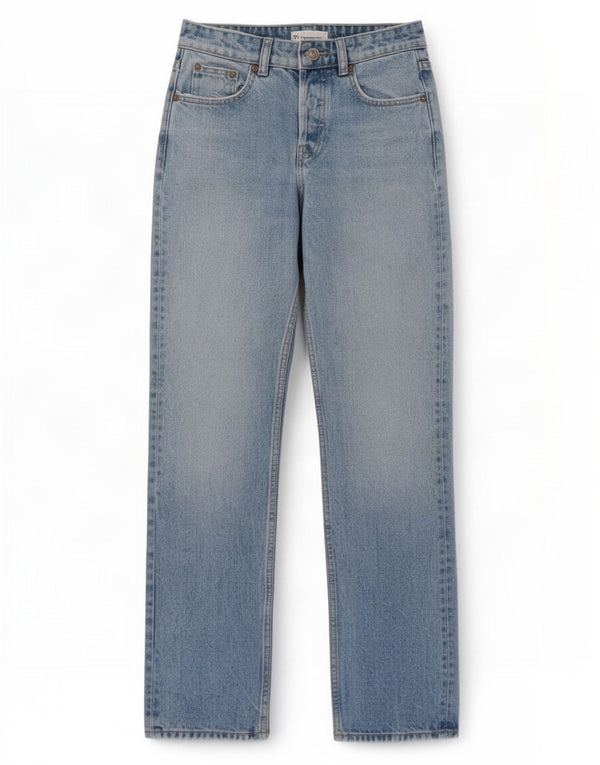 Zara Herren Straight Jeans EU 34 2XS W24 L32 Blaue Baumwolle
