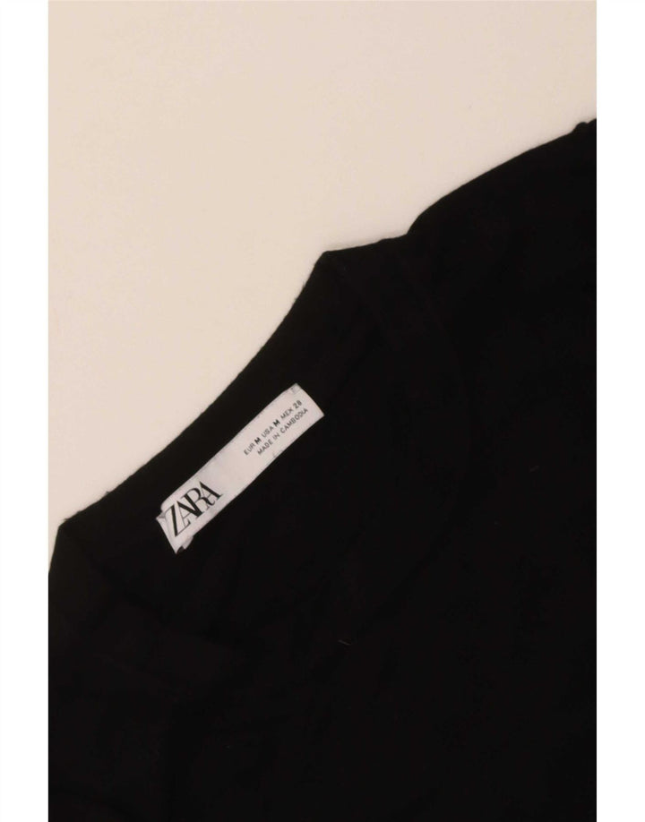 Zara Damen-Pullover mit U-Boot-Ausschnitt, Gr. 12, mittelschwarz