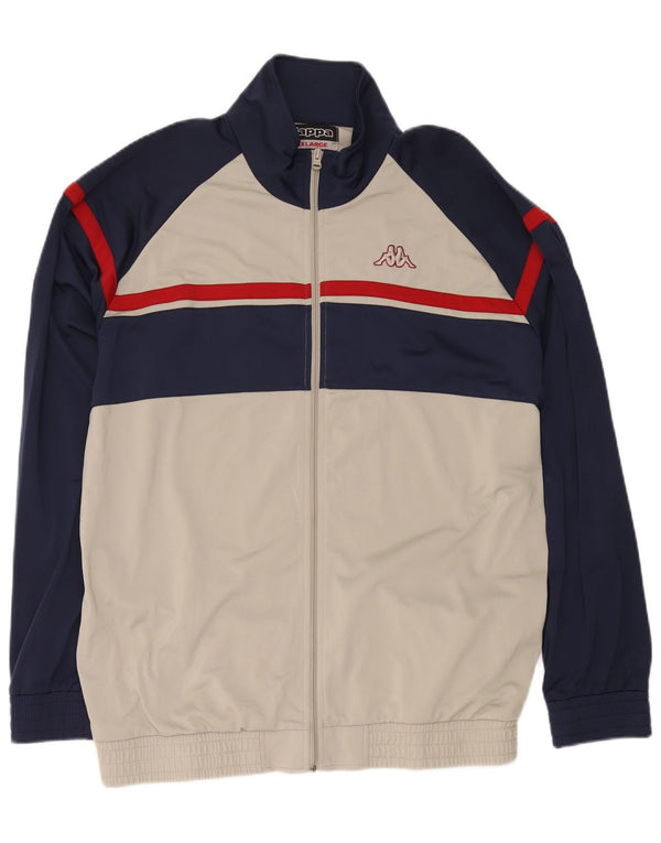 Kappa Herren-Trainingsanzug mit normaler Passform, Top-Jacke, 3XL, Grau, Farbblock-Sport