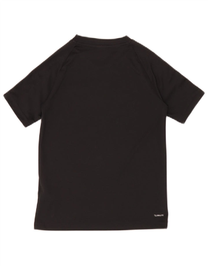 Adidas Jungen Climalite T-Shirt Top 9-10 Jahre Schwarzes Polyester