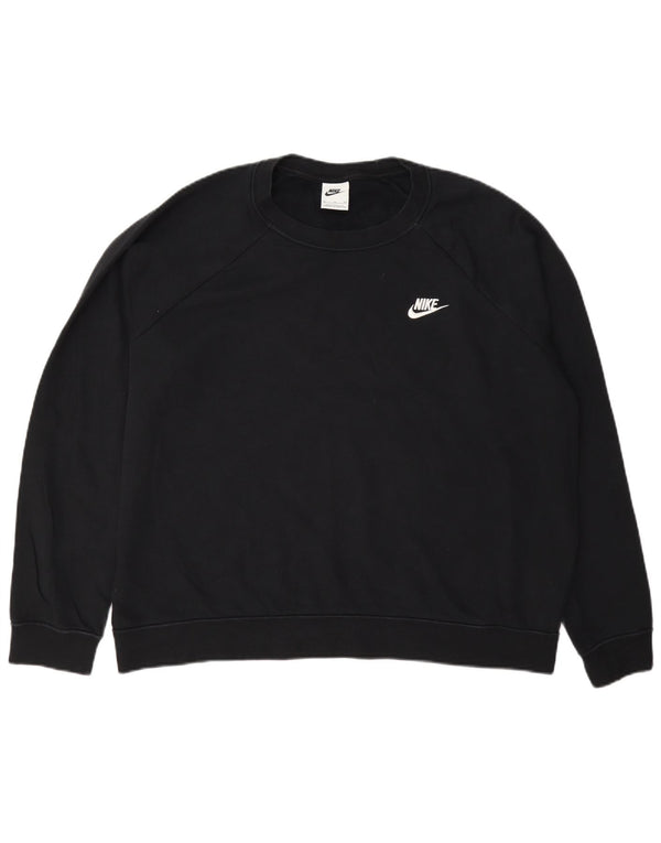 Nike Womens Loose Fit Sweatshirt Pullover UK 18 XL Schwarz Baumwolle