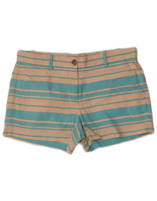 Gap Damen Chinoshorts UK 4 XS W28 Beige gestreifte Baumwolle