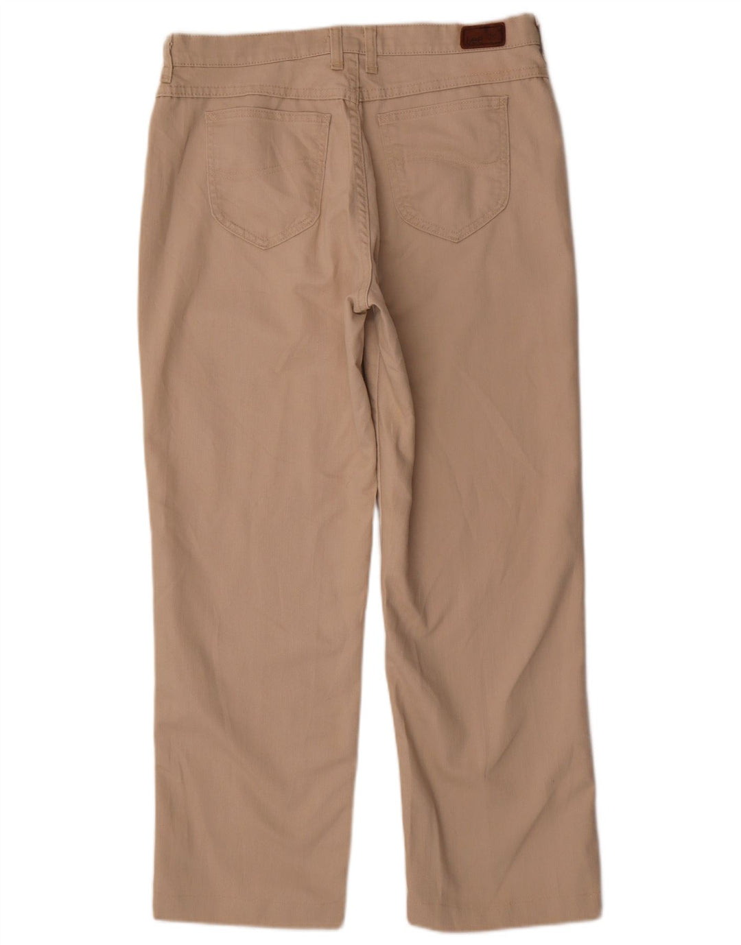 LEE Damen-Hose mit hoher Taille, gerade, Freizeithose, US 12, Größe L, W32, L28, Beige