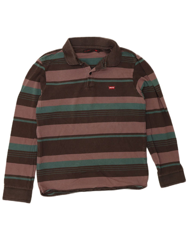 Levi's Herren-Langarm-Poloshirt, mittelgroß, mehrfarbig gestreift