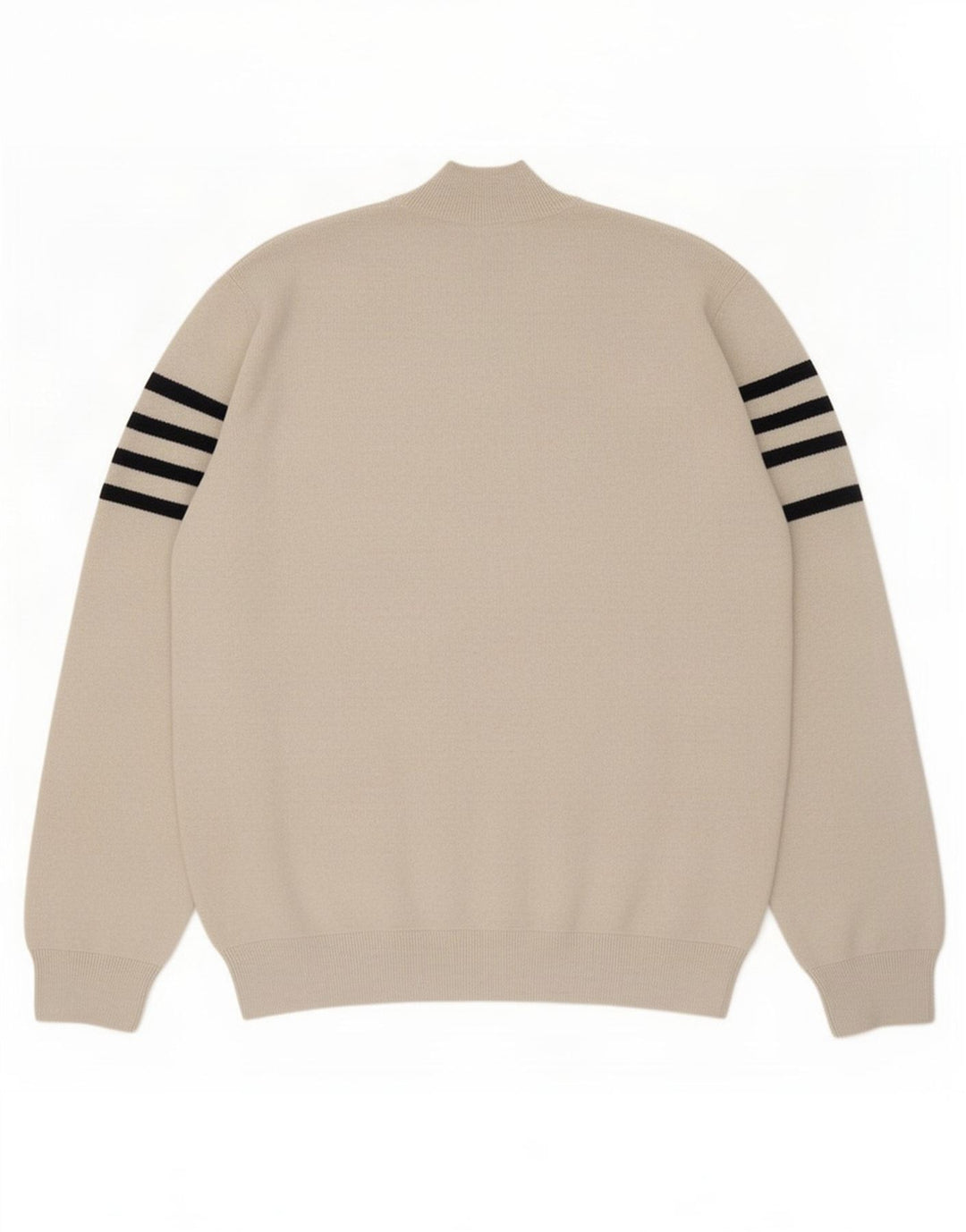 Marks & Spencer Herren-Pullover mit Rundhalsausschnitt, XL, beige gestreift, Polyester