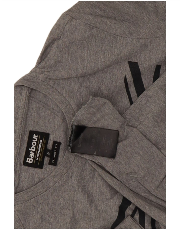 Barbour Tailored Fit Graphic T-Shirt-Oberteil für Herren aus mittelgrau gefleckter Baumwolle