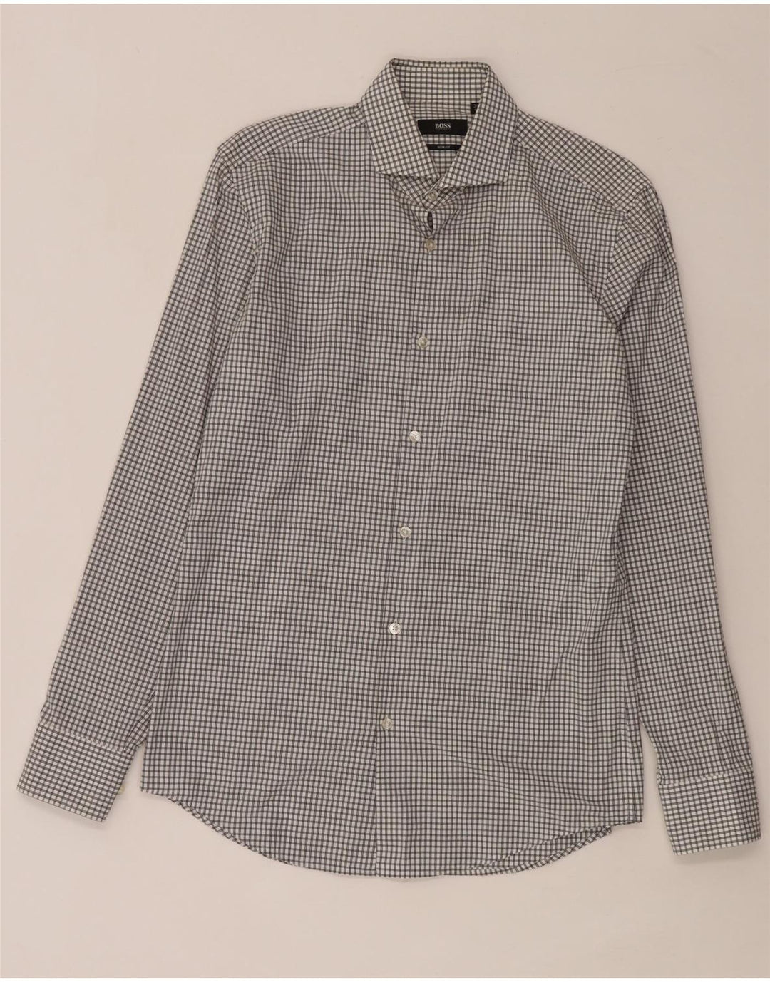 Hugo Boss Herren Slim Fit Hemd Größe 38 15 Mittelweiß kariert