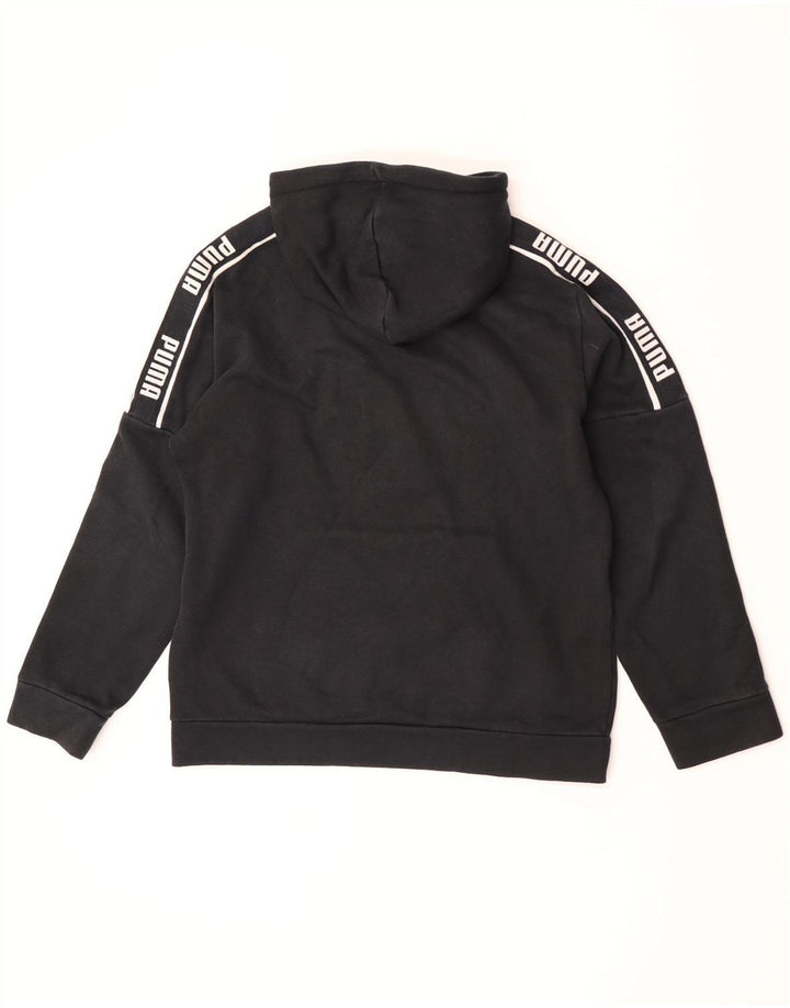 Puma Herren Grafik-Hoodie-Pullover aus mittelschwarzer Baumwolle