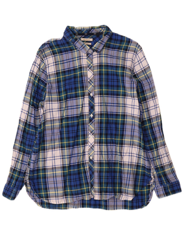 Barbour Damen-Flanellhemd mit entspannter Passform, UK 18, XL, blau kariert, Baumwolle