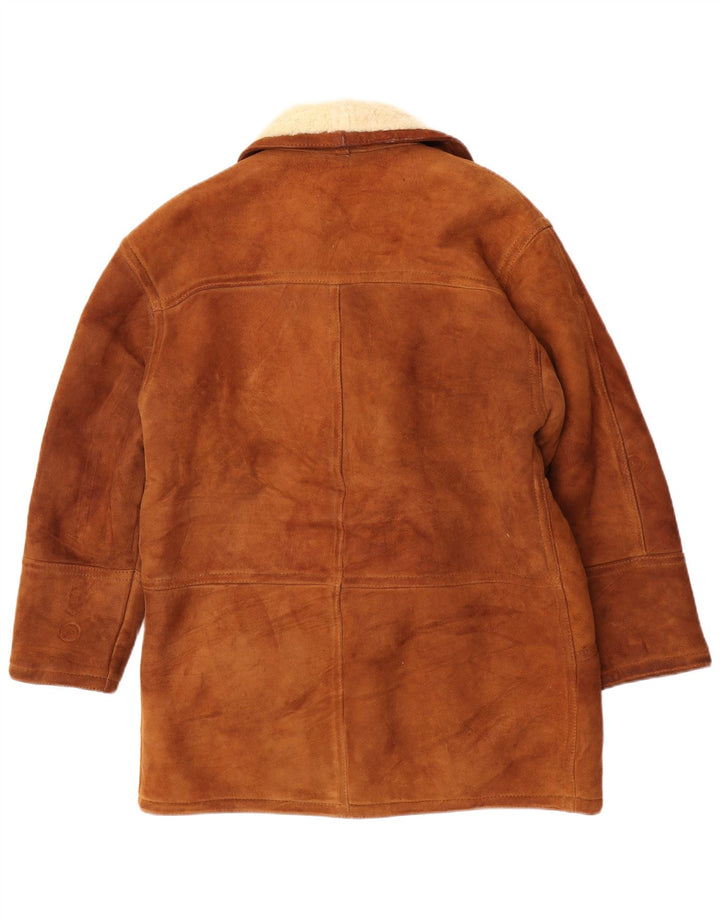Vintage Herren Shearling Jacke UK 36 Small Brown