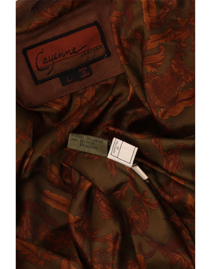 Cayenne Herren Lederjacke UK 40 Großes braunes Leder