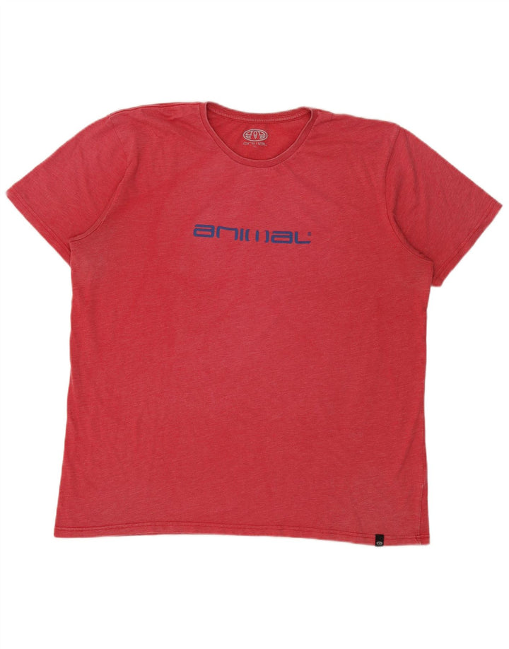 Animal Herren Grafik-T-Shirt-Oberteil XL aus roter Baumwolle