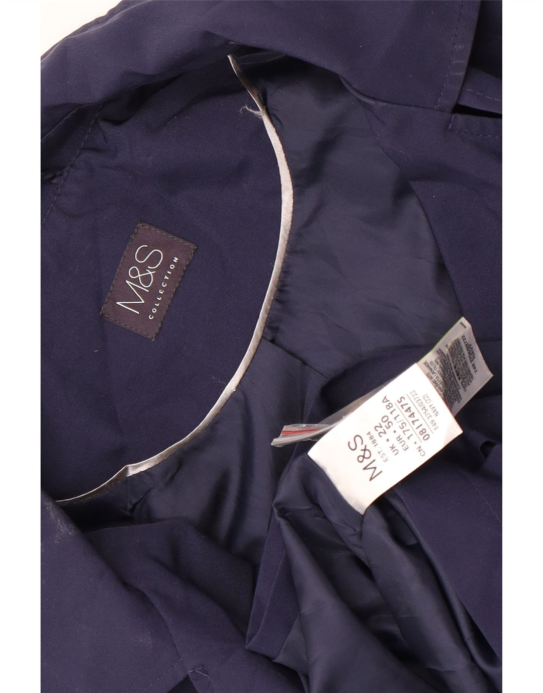 Marks & Spencer Damen Kurzer Trenchcoat UK 22 3XL Marineblau Polyester