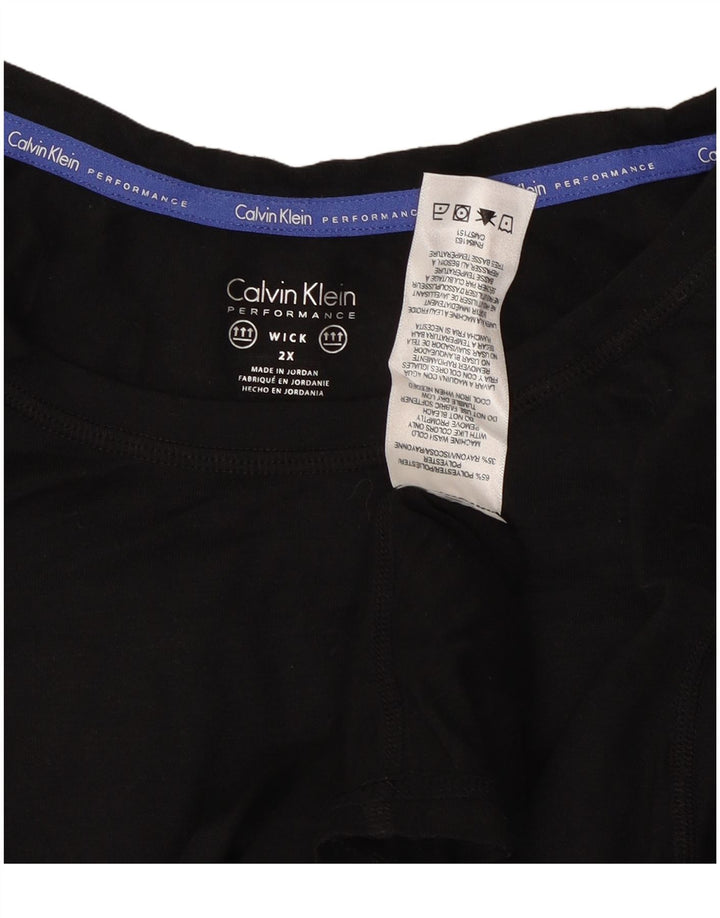 CALVIN KLEIN Damen T-Shirt Top UK 20 2XL Schwarz Polyester