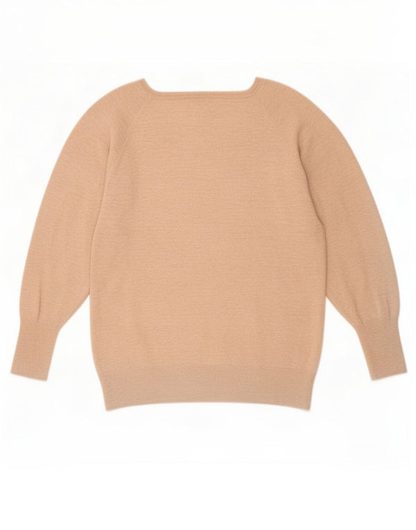 Zara Damen-Pullover mit U-Boot-Ausschnitt, UK 14, Mittelbeige meliert