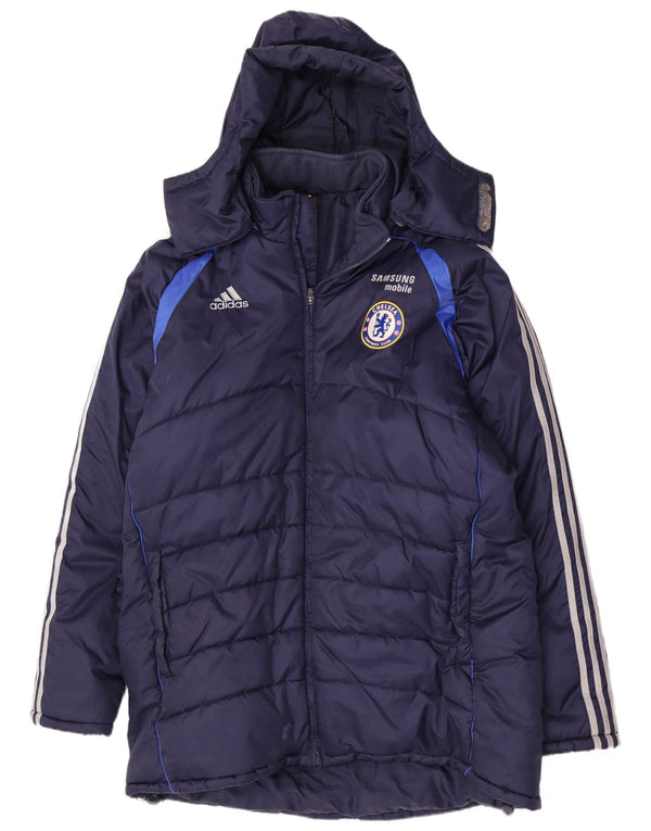 Adidas Herren Chelsea FC Kapuzenjacke, gepolstert, UK 46/48 XL, marineblaues Nylon