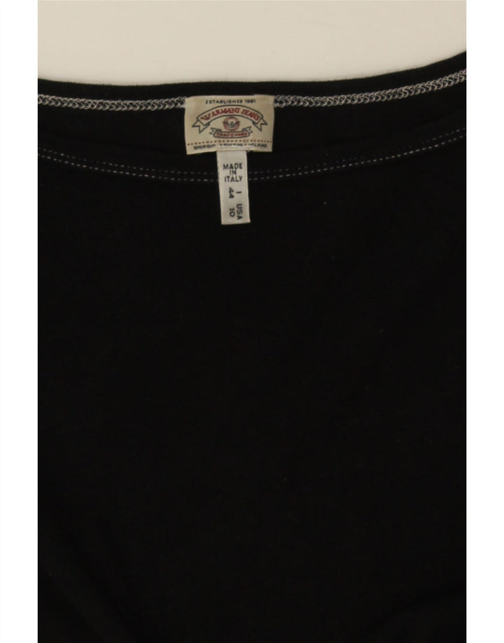 Armani Jeans Damen Crop T-Shirt Top IT 44 Medium Schwarz