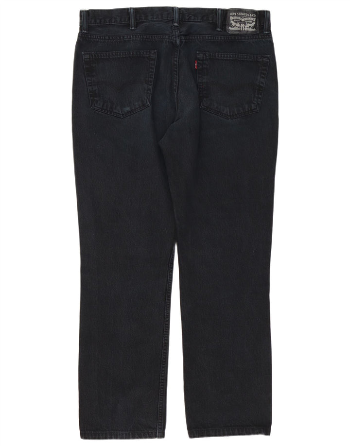 Levi's Herren Distressed Straight Jeans W38 L32 Schwarze Baumwolle
