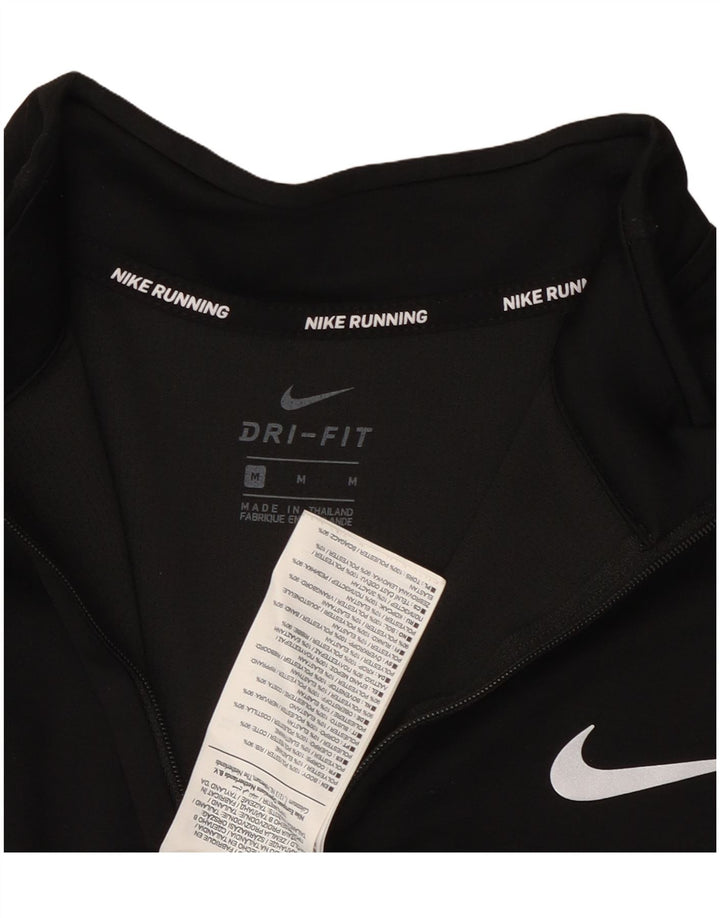 NIKE Damen Dri Fit Pullover-Trainingsanzugoberteil mit Reißverschluss, UK 14, Mittelschwarz