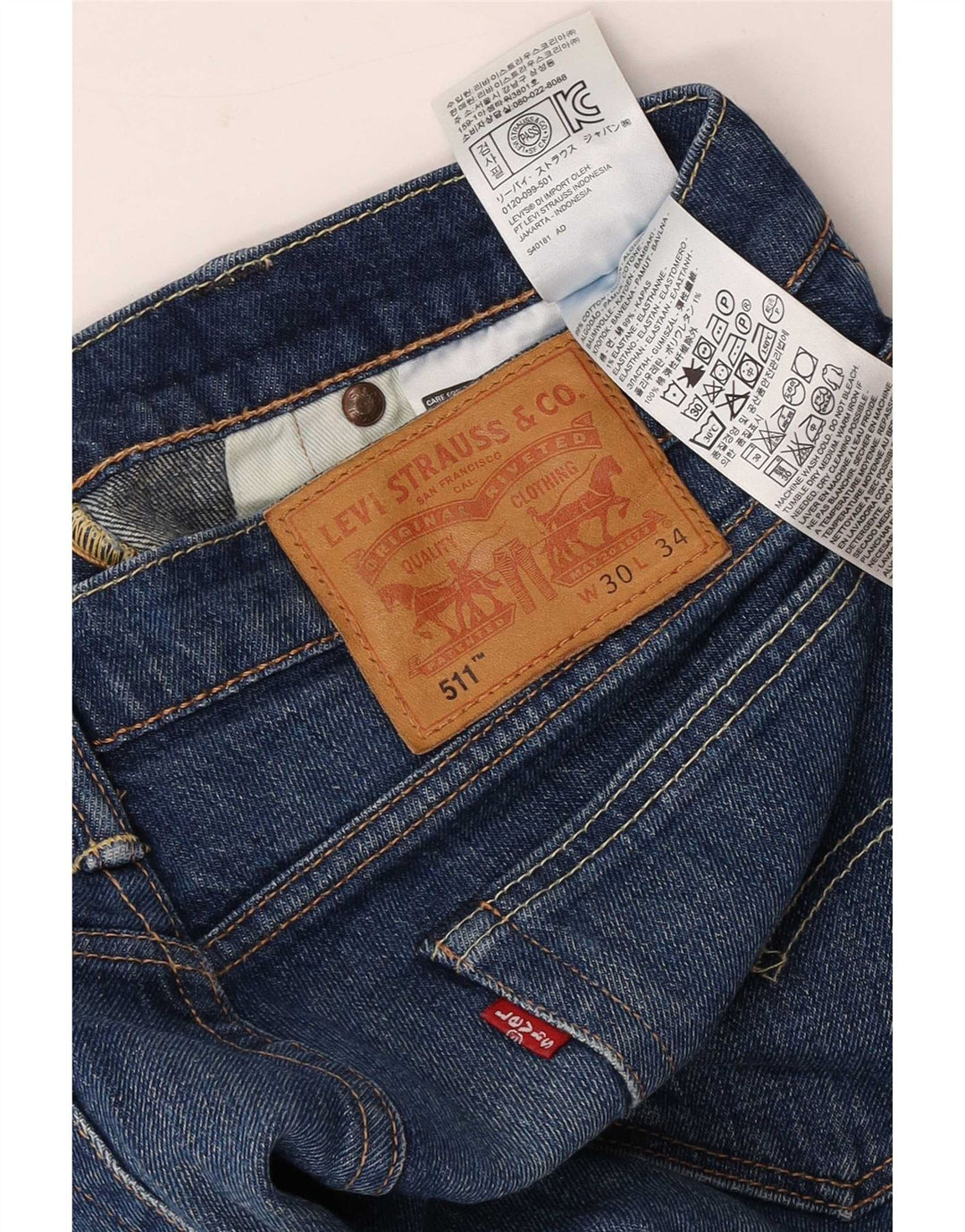 Levi's Herren 511 Slim Jeans W30 L34 Blaue Baumwolle