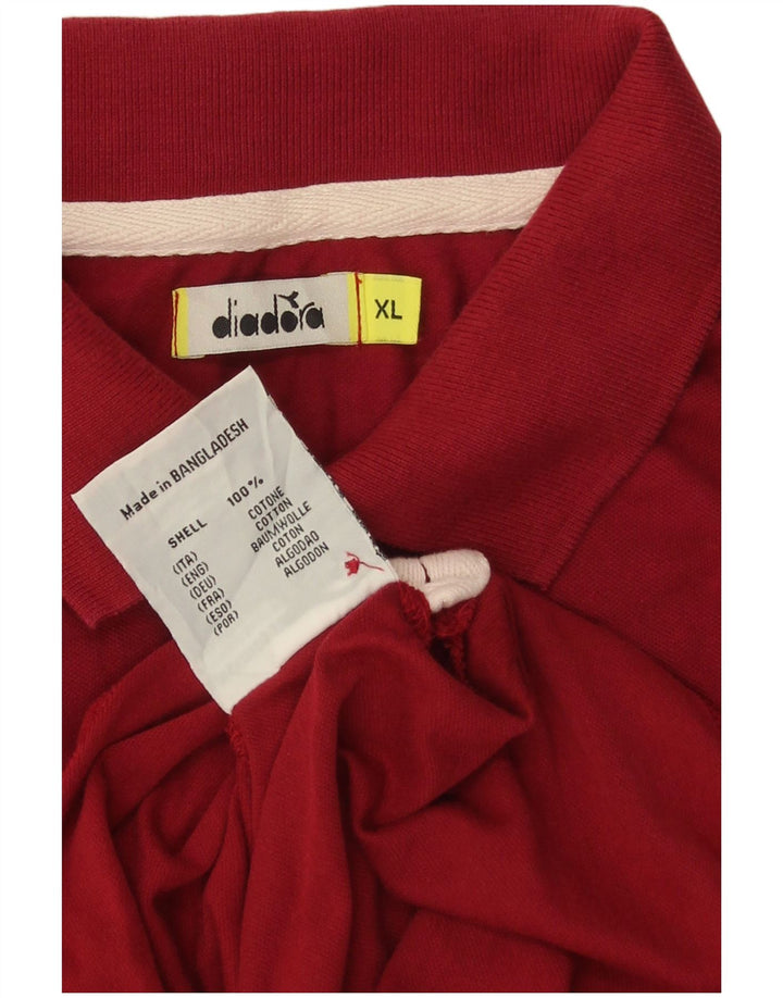 Diadora Herren Poloshirt XL, rote Baumwolle