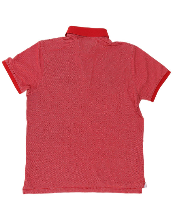 Tommy Hilfiger Herren Slim Fit Poloshirt XL rot gepunktete Baumwolle