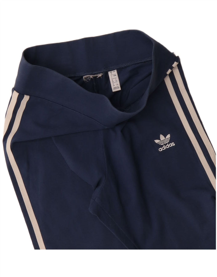 ADIDAS Damen Leggings UK 8 Small Marineblau