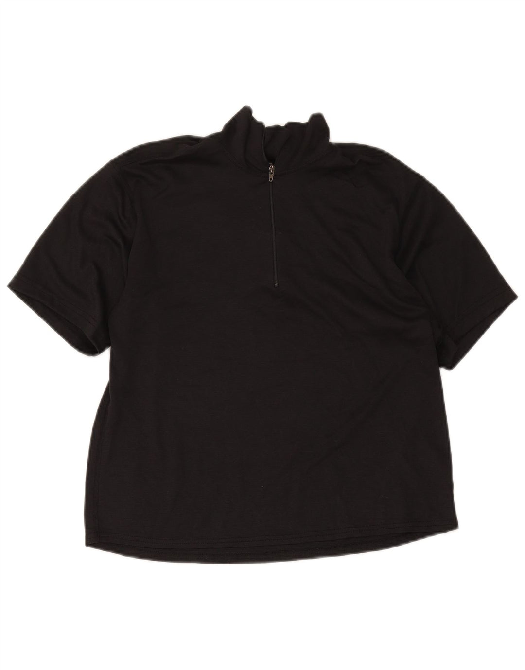 Patagonia Womens Zip Neck T-Shirt Top UK 14 Mittelschwarzes Polyester